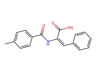 (2E)-2-[(4-methylbenzoyl)amino]-3-phenylacrylic acid structure