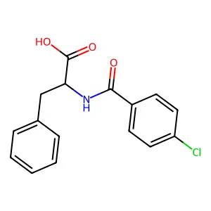 (2S)-2-[(4-chlorobenzoyl)amino]-3-phenylpropanoic acid structure