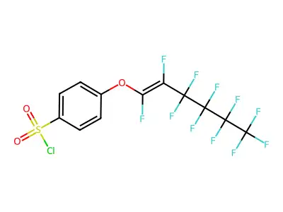 p-((Undecafluorohexenyl)oxy)benzenesulphonyl chloride structure