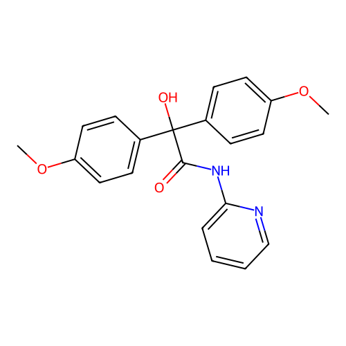 2-Hydroxy-2,2-bis(4-methoxyphenyl)-N-(pyridin-2-yl)ethanimidic acid structure
