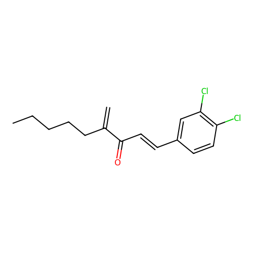 (E)-1-(3,4-dichlorophenyl)-4-methylidenenon-1-en-3-one structure
