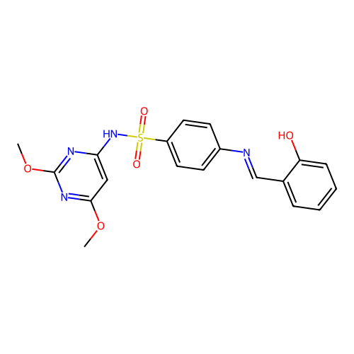 N-(2,6-Dimethoxy-4-pyrimidinyl)-4-(salicylideneamino)benzenesulfonamide structure