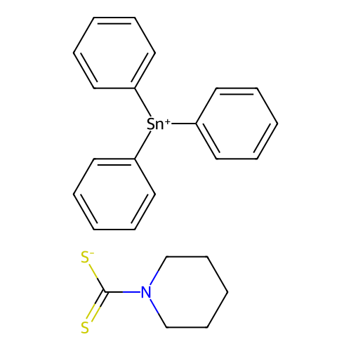 Piperidine-1-carbodithioate;triphenylstannanylium structure