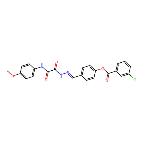 4-(2-((4-Methoxyanilino)(oxo)acetyl)carbohydrazonoyl)phenyl 3-chlorobenzoate structure