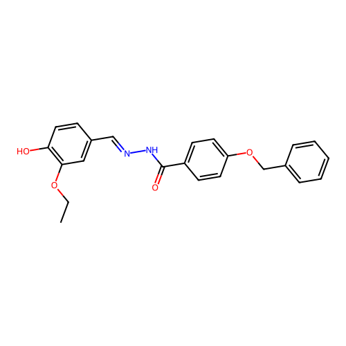 N-[(3-ethoxy-4-hydroxyphenyl)methylideneamino]-4-phenylmethoxybenzamide structure