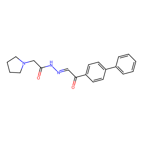 1-Pyrrolidineacetic acid, (p-phenylphenacylidene)hydrazide structure