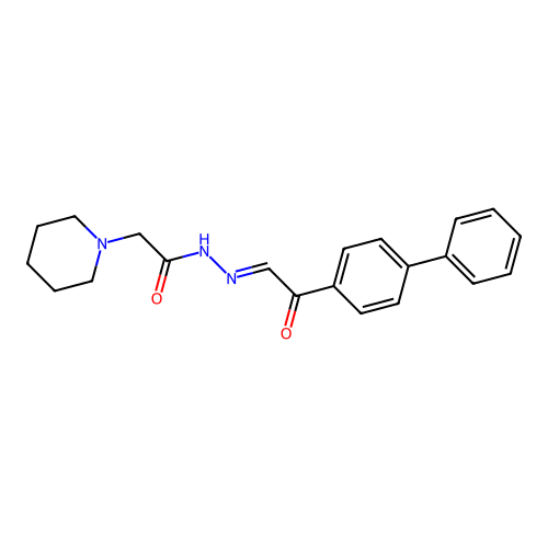 1-Piperidineacetic acid, (p-phenylphenacylidene)hydrazide structure