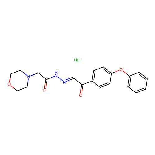 4-Morpholineacetic acid, (p-phenoxyphenacylidene)hydrazide, hydrochloride structure