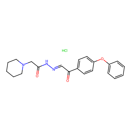 1-Piperidineacetic acid, (p-phenoxyphenacylidene)hydrazide, hydrochloride structure