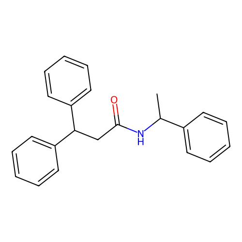 3,3-diphenyl-N-(1-phenylethyl)propanamide structure