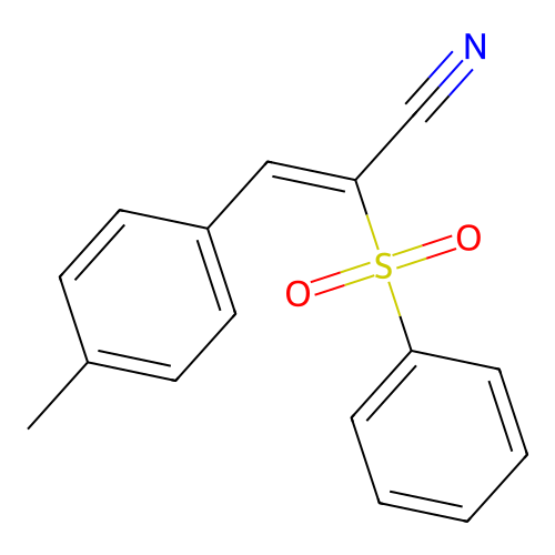 1-p-Tolyl-2-cyano-2-phenylsulfonylethylene structure