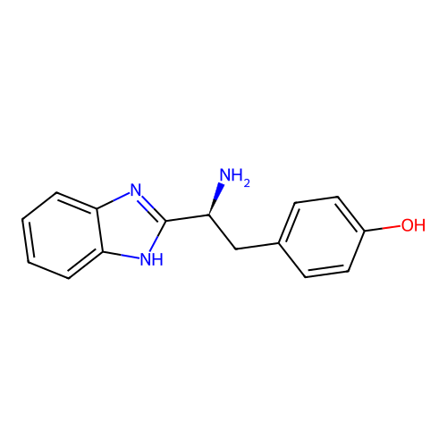 4-[(2S)-2-amino-2-(1H-benzimidazol-2-yl)ethyl]phenol structure