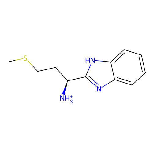 1-(1H-Benzimidazol-2-yl)-3-(methylsulfanyl)propan-1-aminium structure