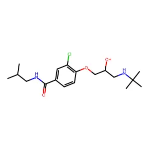 4-[3-(tert-butylamino)-2-hydroxypropoxy]-3-chloro-N-(2-methylpropyl)benzamide structure