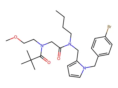 N-[[[1-[(4-BROMOPHENYL)METHYL]PYRROL-2-YL]METHYL-BUTYL-CARBAMOYL]METHYL]-N-(2-METHOXYETHYL)-2,2-DIMETHYL-PROPANAMIDE structure