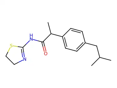 Propionamide, N-(4,5-dihydro-2-thiazolyl)-2-(4-isobutylphenyl)- structure