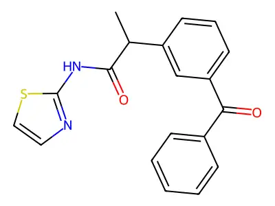 2-(3-Benzoylphenyl)-N-(1,3-thiazol-2-yl)propanimidic acid structure