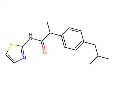 Propionamide, 2-(4-isobutylphenyl)-N-(2-thiazolyl)- structure