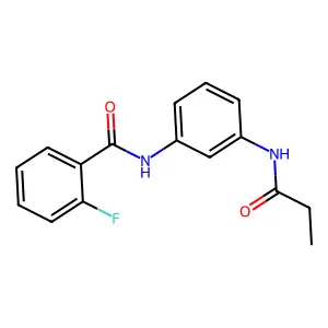 2-fluoro-N-[3-(propanoylamino)phenyl]benzamide structure