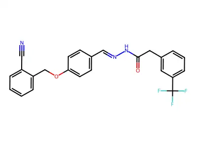 N'-[(E)-{4-[(2-cyanobenzyl)oxy]phenyl}methylidene]-2-[3-(trifluoromethyl)phenyl]acetohydrazide structure