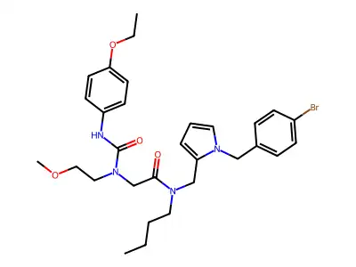 N-[[1-[(4-bromophenyl)methyl]pyrrol-2-yl]methyl]-N-butyl-2-[(4-ethoxyphenyl)carbamoyl-(2-methoxyethyl)amino]acetamide structure
