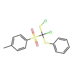 1-[Chloro(chlorosulfanyl)(phenylsulfanyl)methanesulfonyl]-4-methylbenzene structure