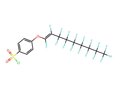 4-((Heptadecafluorononenyl)oxy)benzenesulphonyl chloride structure