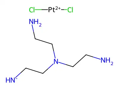 2-[Bis(2-aminoethyl)amino]ethylazanide;dichloroplatinum(2+) structure