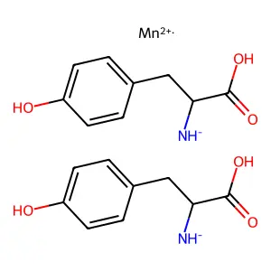 Bis([1-carboxy-2-(4-hydroxyphenyl)ethyl]azanide);manganese(2+) structure