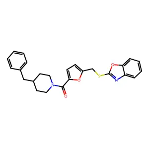 (5-{[(1,3-Benzoxazol-2-yl)sulfanyl]methyl}furan-2-yl)(4-benzylpiperidin-1-yl)methanone structure