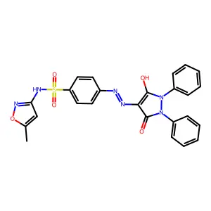 4-[2-(3,5-dioxo-1,2-diphenylpyrazolidin-4-ylidene)hydrazinyl]-N-(5-methyl-1,2-oxazol-3-yl)benzenesulfonamide structure
