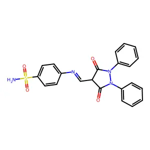 4-((3,5-Dioxo-1,2-diphenyl-pyrazolidin-4-ylmethylene)amino)benzenesulfonamide structure