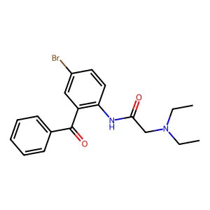 N-(2-benzoyl-4-bromophenyl)-2-(diethylamino)acetamide structure