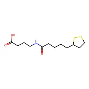 Butanoic acid, 4-((5-(1,2-dithiolan-3-yl)-1-oxopentyl)amino)- structure