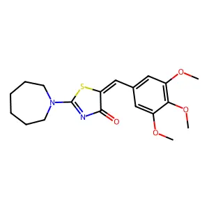 2-(1-azepanyl)-5-(3,4,5-trimethoxybenzylidene)-1,3-thiazol-4(5H)-one structure