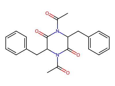 1,4-Diacetyl-3,6-dibenzylpiperazine-2,5-dione structure