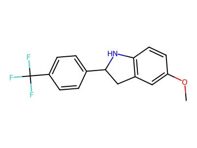 5-Methoxy-2-[4-(trifluoromethyl)phenyl]indoline structure