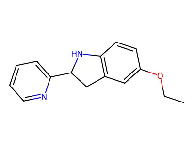1H-Indole, 5-ethoxy-2,3-dihydro-2-(2-pyridinyl)- structure
