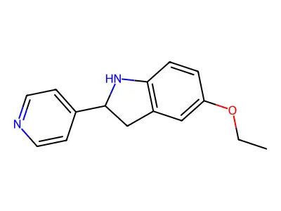 1H-Indole, 5-ethoxy-2,3-dihydro-2-(4-pyridinyl)- structure