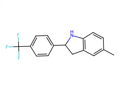 5-Methyl-2-[4-(trifluoromethyl)phenyl]indoline structure