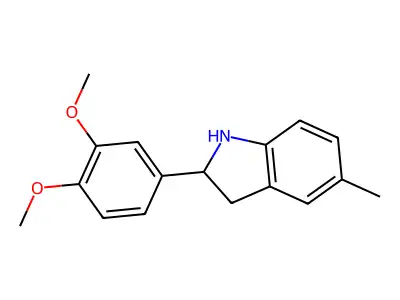 2-(3,4-Dimethoxyphenyl)-5-methylindoline structure