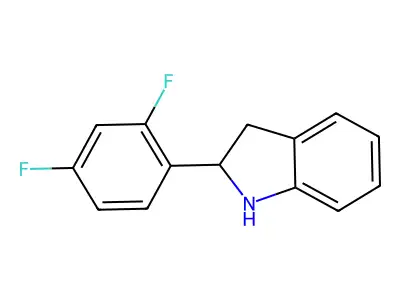 2-(2,4-difluorophenyl)-2,3-dihydro-1H-indole structure