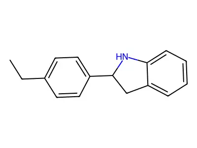 2-(4-ethylphenyl)-2,3-dihydro-1H-indole structure