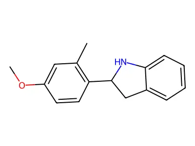 2-(4-methoxy-2-methylphenyl)-2,3-dihydro-1H-indole structure