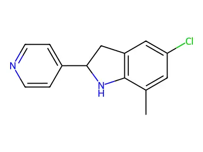 5-Chloro-7-methyl-2-(pyridin-4-yl)indoline structure
