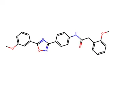 2-(2-methoxyphenyl)-N-[4-[5-(3-methoxyphenyl)-1,2,4-oxadiazol-3-yl]phenyl]acetamide structure