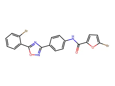 5-bromo-N-[4-[5-(2-bromophenyl)-1,2,4-oxadiazol-3-yl]phenyl]furan-2-carboxamide structure