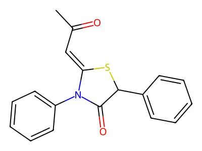2-(2-Oxopropylidene)-3,5-diphenyl-1,3-thiazolidin-4-one structure