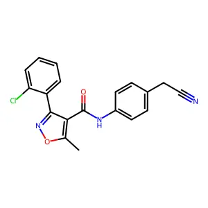 3-(2-chlorophenyl)-N-[4-(cyanomethyl)phenyl]-5-methyl-1,2-oxazole-4-carboxamide structure