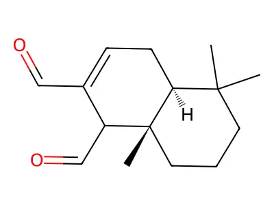 5,5,8a-Trimethyl-3,4,4a,5,6,7,8,8a-octahydronaphthalene-1,2-dicarbaldehyde structure